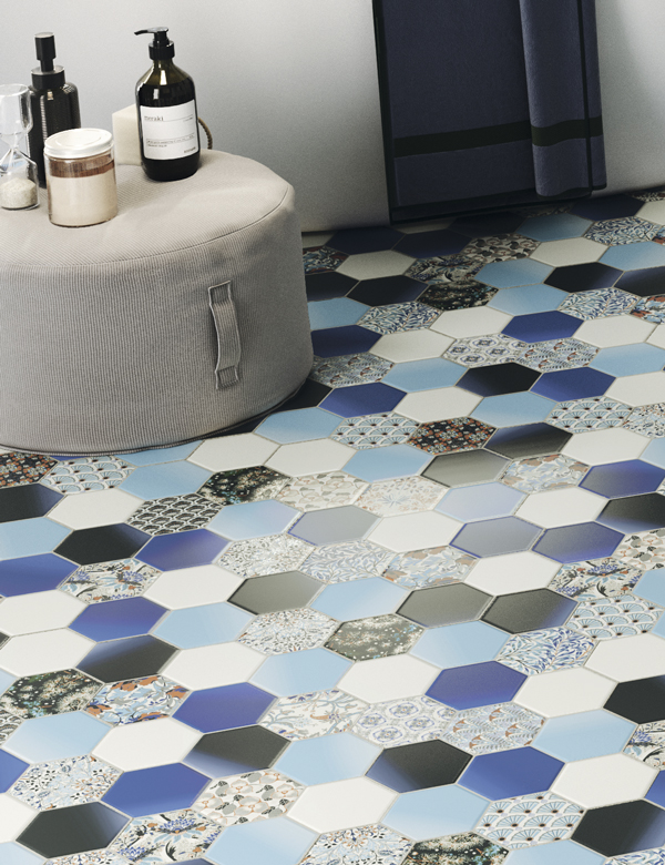 Hex Nouveau Realonda En, Blue Hexagon Floor Tile Canada